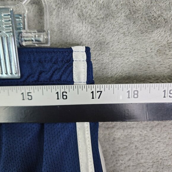 Mens Adidas Blue Athletic Track Pants w/ 3 White Stripes Hi Rise Size L - Picture 13 of 16